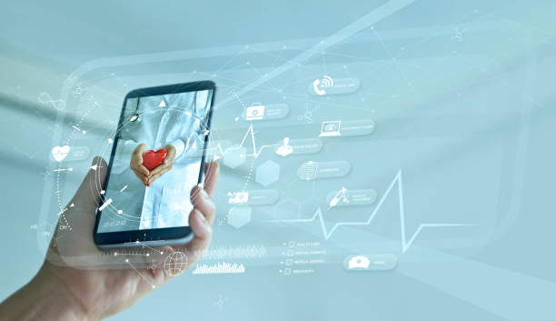 Asistență medicală, Conceptul de spital online și virtual de doctor, Diagnosticare și consultație medicală online pe smartphone, Comunicare cu pacientul în rețea, Tehnologie inovatoare și medicală.